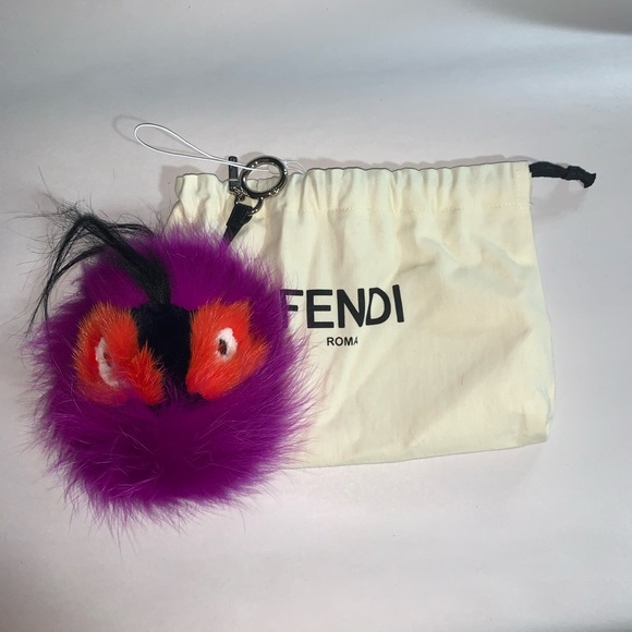 Fendi Bags Authentic Fendi Fox Fur Bag Bug Charm Purplered Poshmark